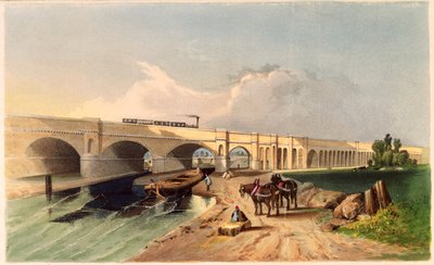 Ansicht des Greenwich Railway Viaduct in Deptford, 1836 von G.F. Bragg